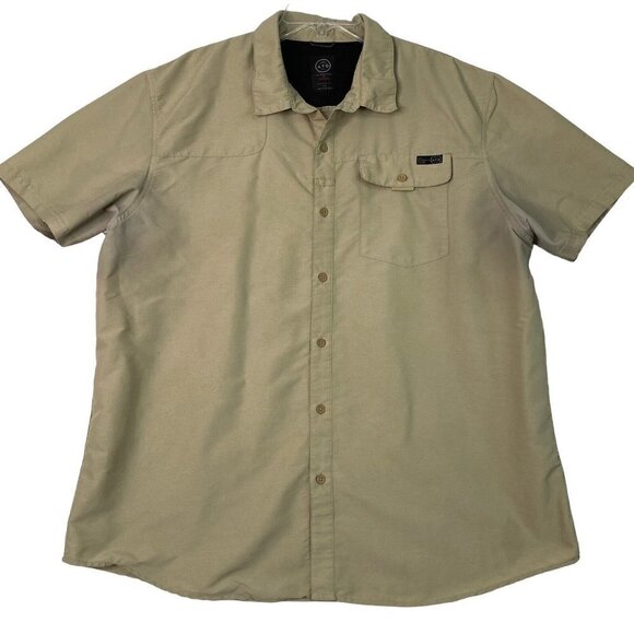 Wrangler All Terrain Gear Men's Size XXL Button Front Fishing Outdoor Shirt Tan - Picture 1 of 4